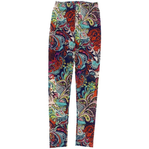Tropical Paisley Print Boho Multi-Color Leggings - Picture 3 of 8